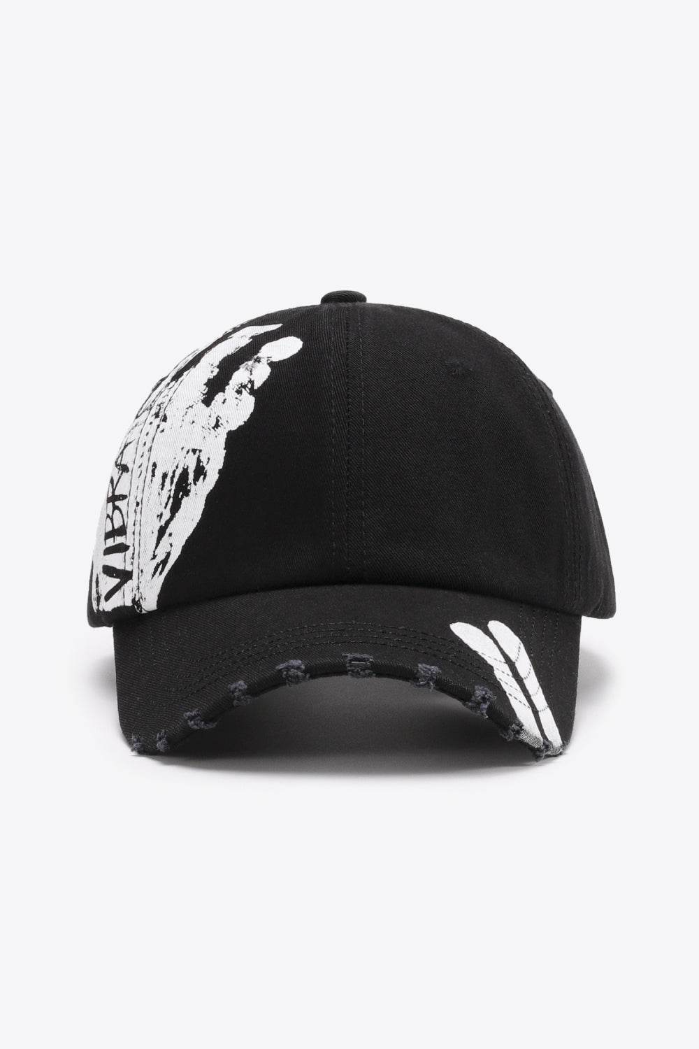 VIBRA Graphic Distressed Adjustable Baseball Cap - UnLaced Boutique