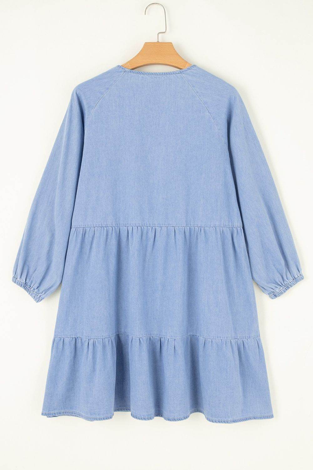 V-Neck Tiered Ruffled Hem Mini Dress - UnLaced Boutique