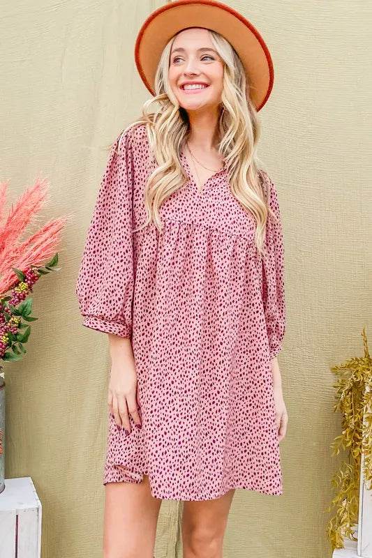 And The Why Leopard Print Baby Doll Mini Dress - UnLaced Boutique