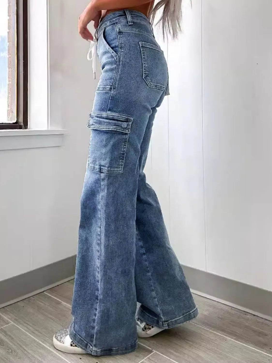 Washed Jeans with Pockets - UnLaced Boutique