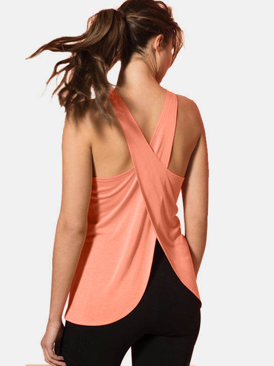 Crisscross Scoop Neck Active Tank - UnLaced Boutique