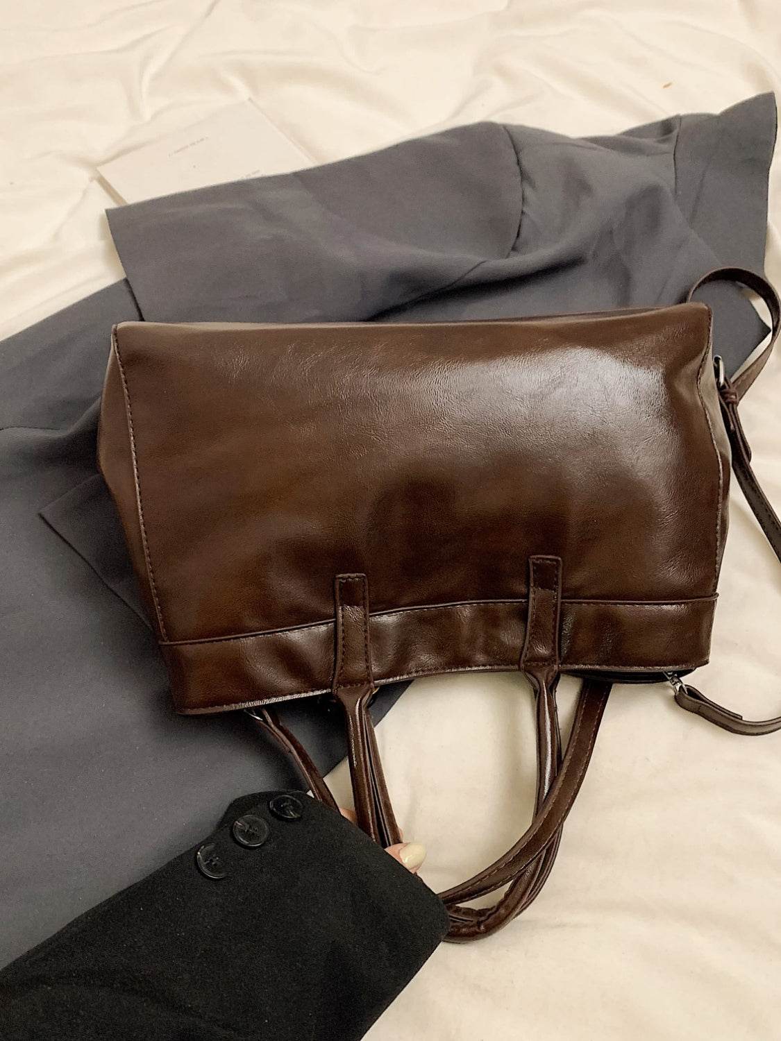 PU Leather Handbag with Pendant - UnLaced Boutique