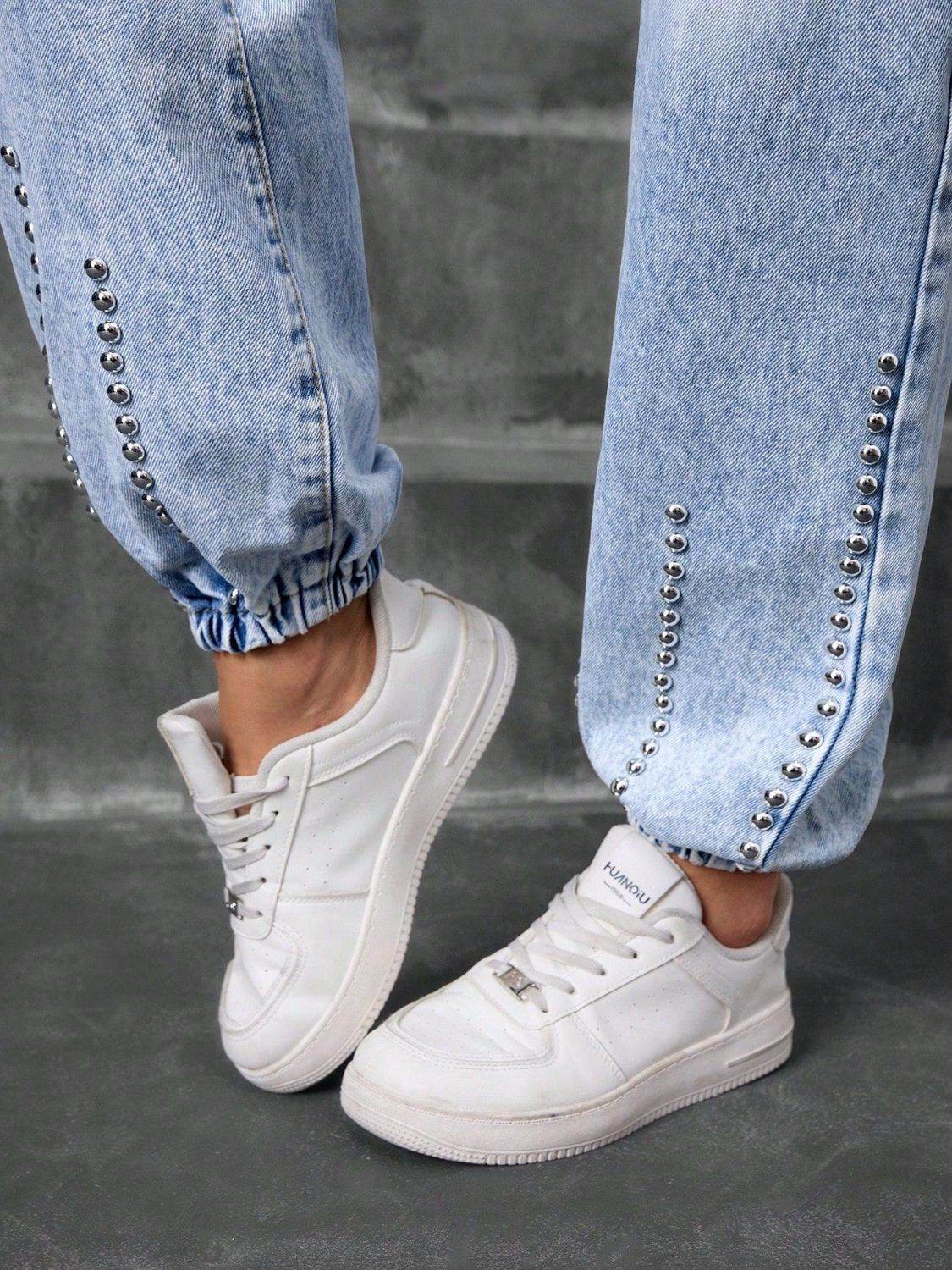 Studded High Waist Jeans - UnLaced Boutique