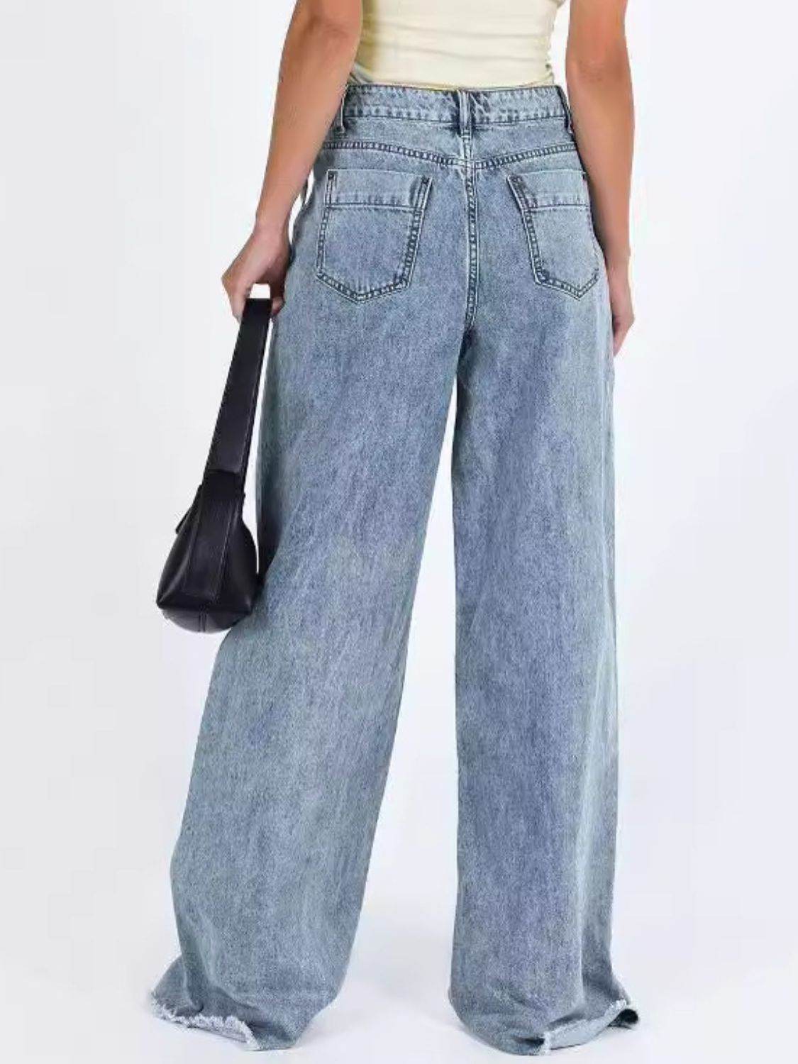 Wide Leg Jeans with Pockets - UnLaced Boutique