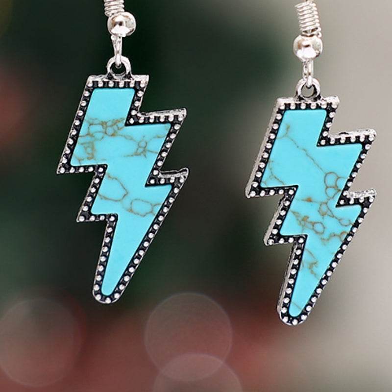 Artificial Turquoise Lightning Dangle Earrings - UnLaced Boutique