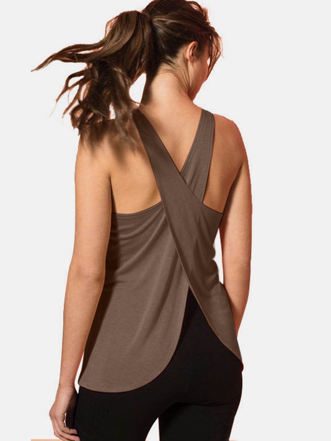 Crisscross Scoop Neck Active Tank - UnLaced Boutique