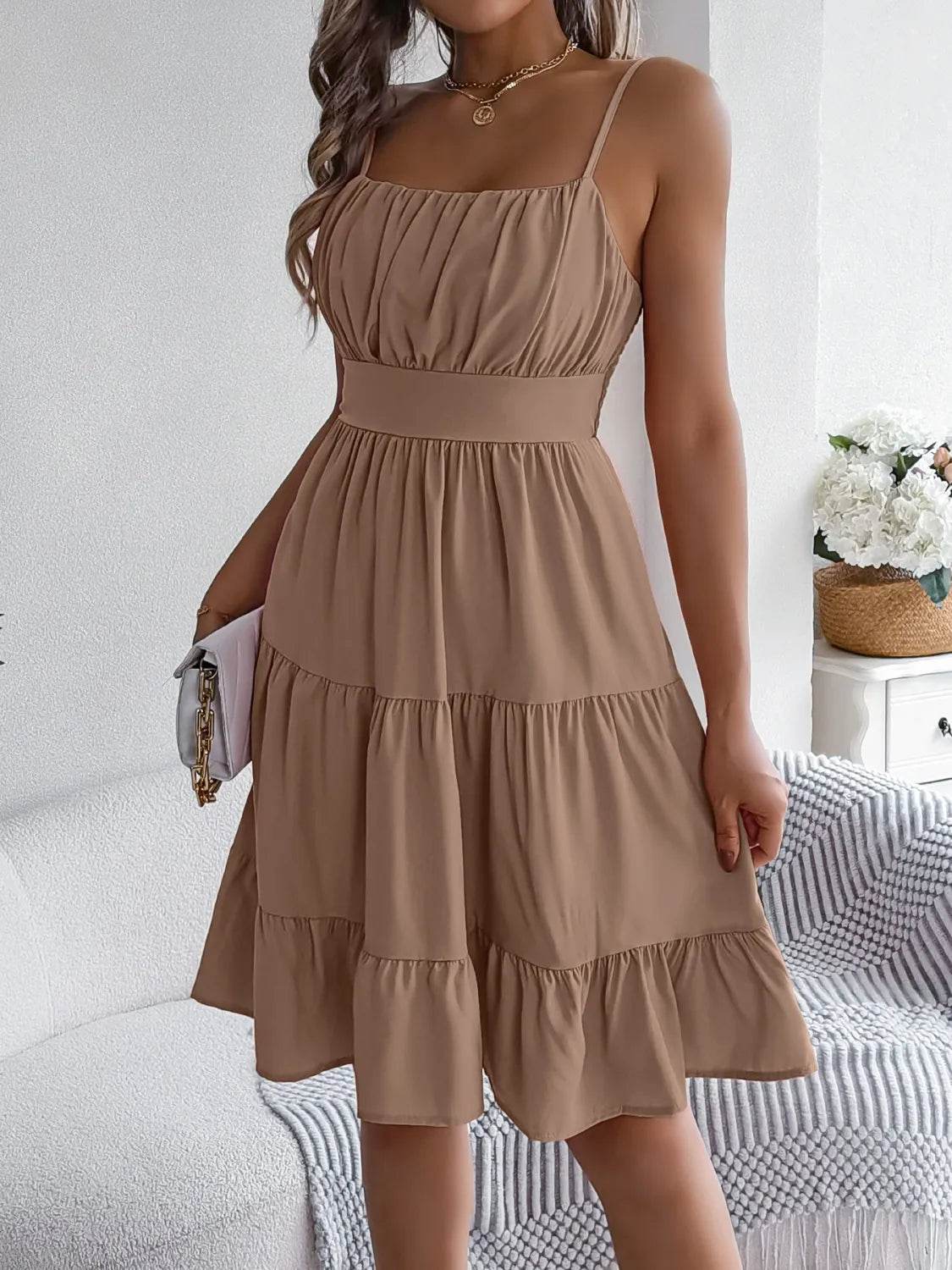 Smocked Back Tiered Cami Dress - UnLaced Boutique