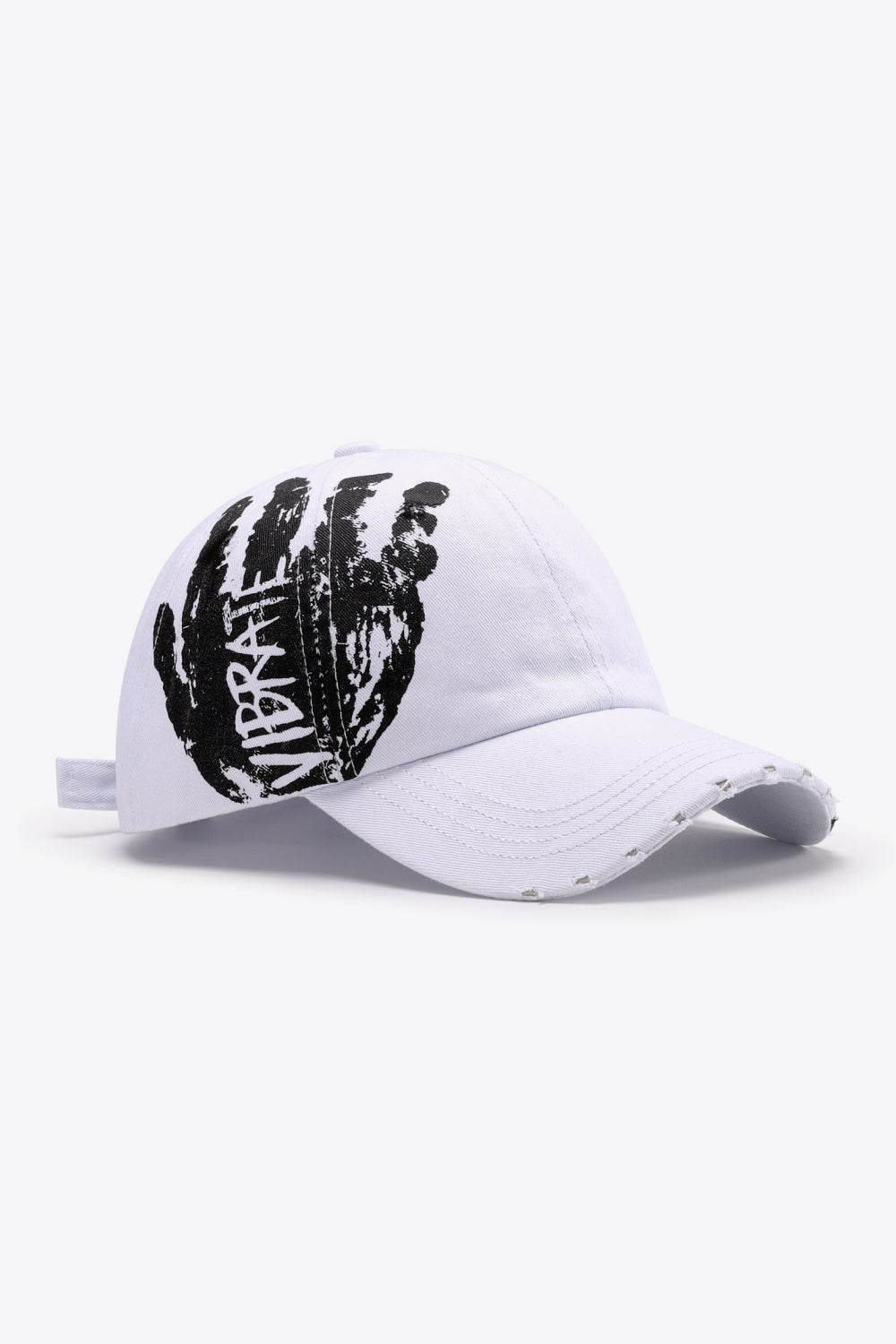 VIBRA Graphic Distressed Adjustable Baseball Cap - UnLaced Boutique