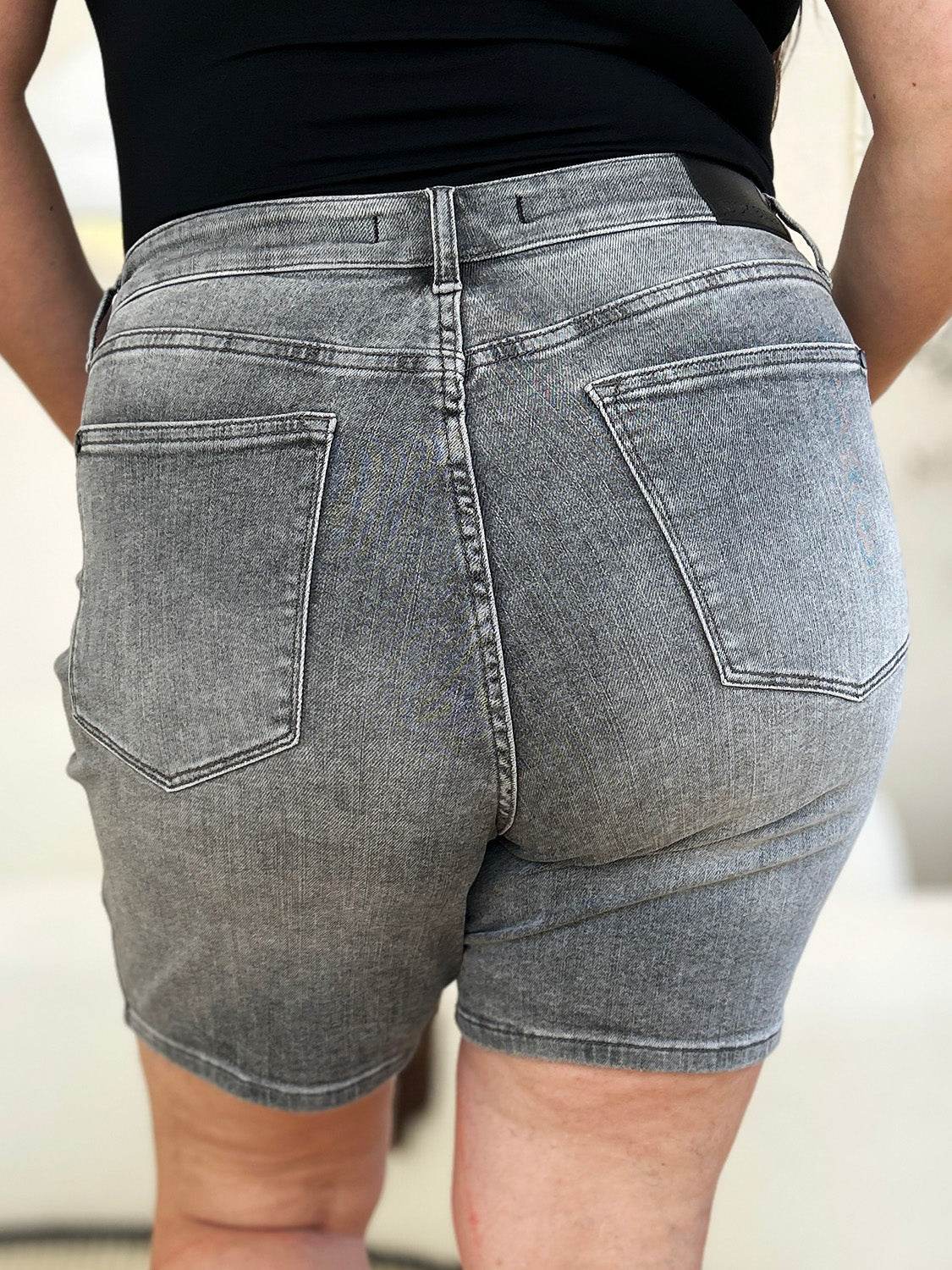 Judy Blue Full Size High Waist Washed Denim Shorts - UnLaced Boutique