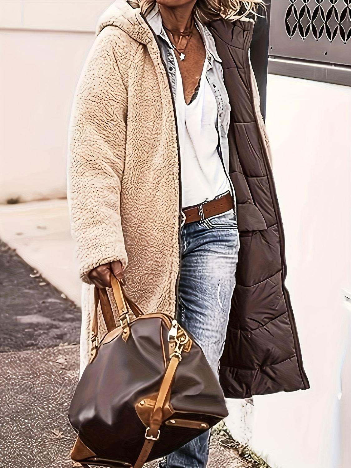 Full Size Zip Up Sherpa Hooded Coat - UnLaced Boutique