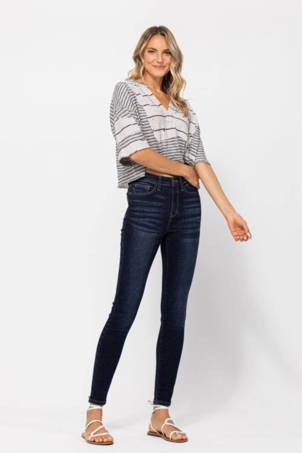 Judy Blue Full Size High Waist Handsand Skinny Jeans - UnLaced Boutique