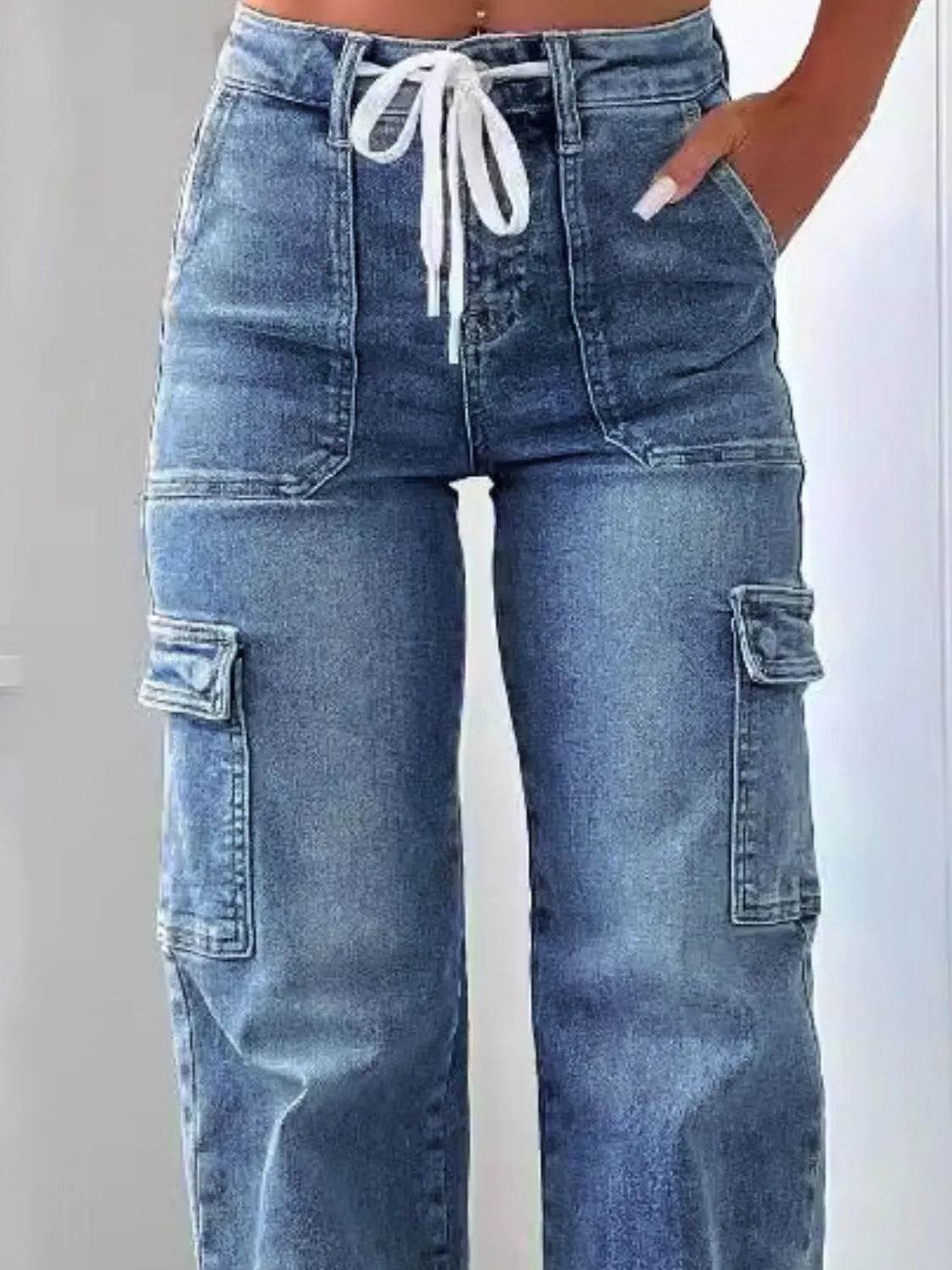 Washed Jeans with Pockets - UnLaced Boutique