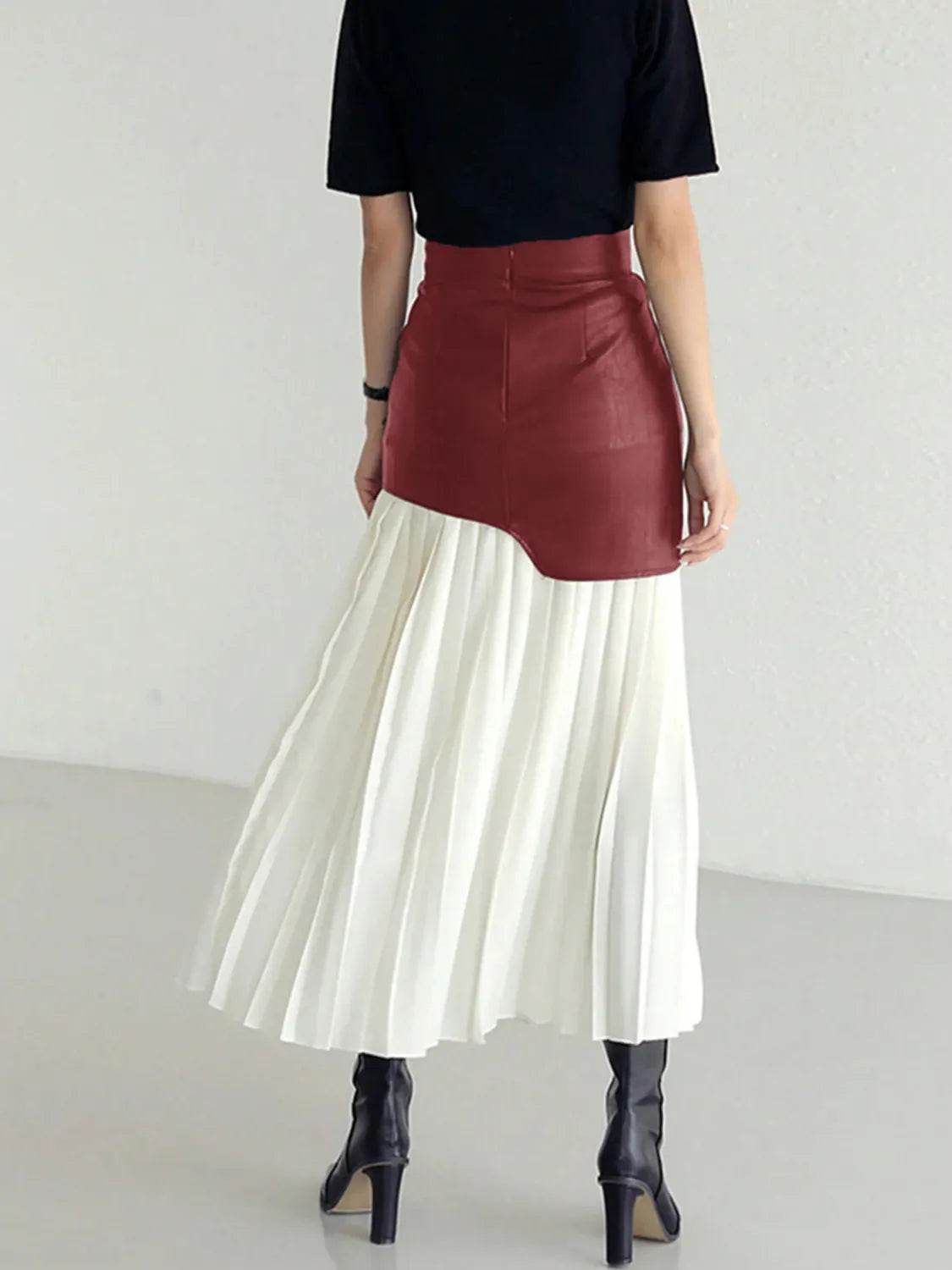 Patchwork Contrast Pleated Skirt - UnLaced Boutique