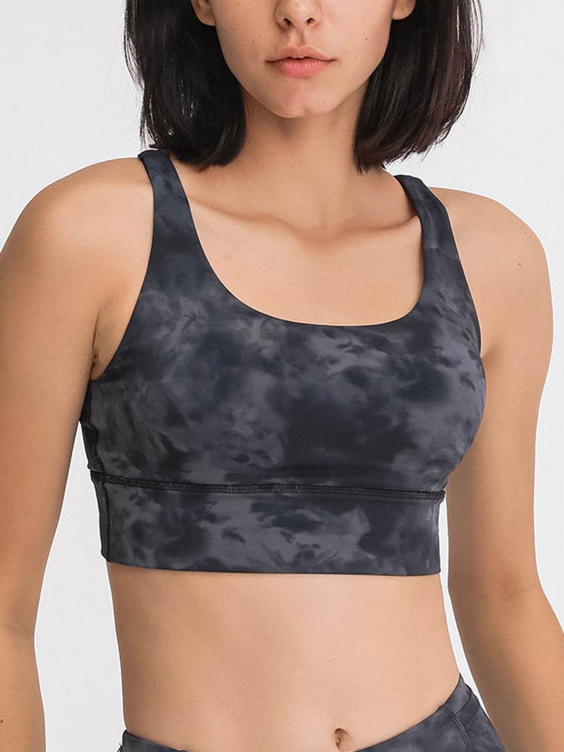 Millennia Crisscross Scoop Neck Active Tank - UnLaced Boutique