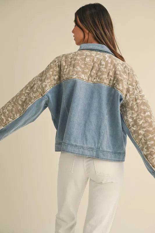 MABLE Quilted Paisley Print Contrast Denim Jacket - UnLaced Boutique