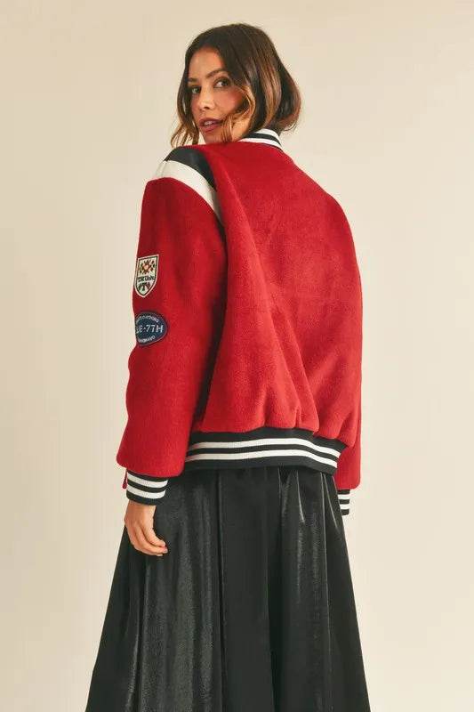 MABLE M Bomber Varsity Jacket with Patch Detail - UnLaced Boutique