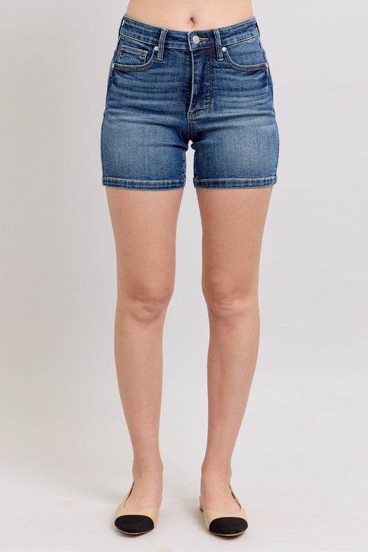 Judy Blue Full Size High Waist Denim Shorts Plus Size - UnLaced Boutique