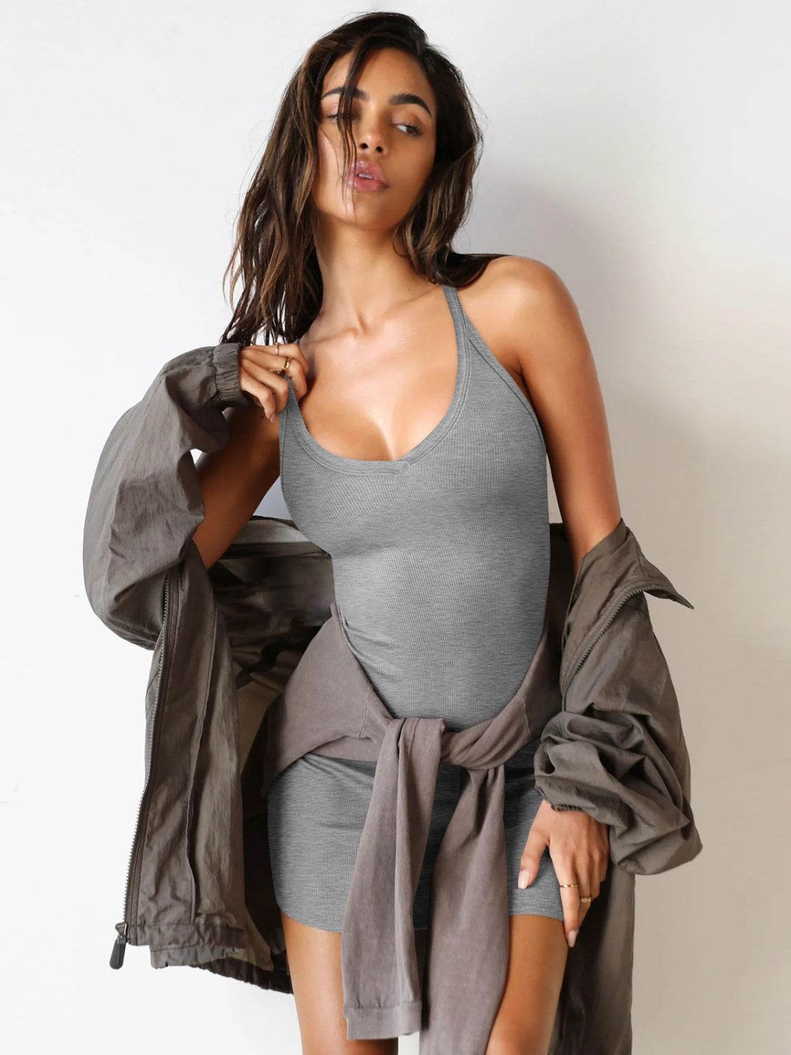 Scoop Neck Wide Strap Mini Dress - UnLaced Boutique