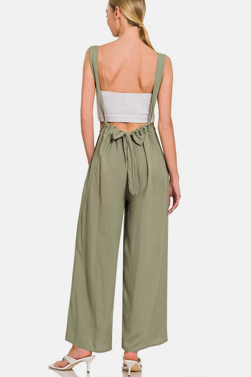 Zenana Pocketed Wide Strap Wide Leg Overalls - UnLaced Boutique