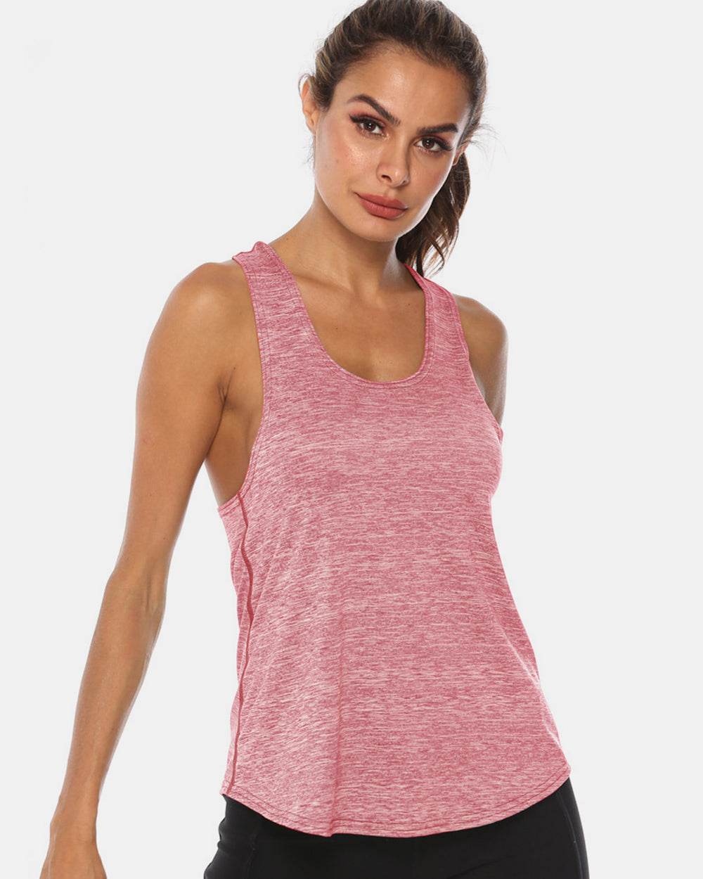 Full Size Scoop Neck Wide Strap Active Tank - UnLaced Boutique