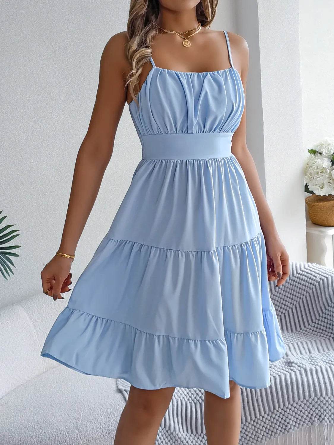 Smocked Back Tiered Cami Dress - UnLaced Boutique