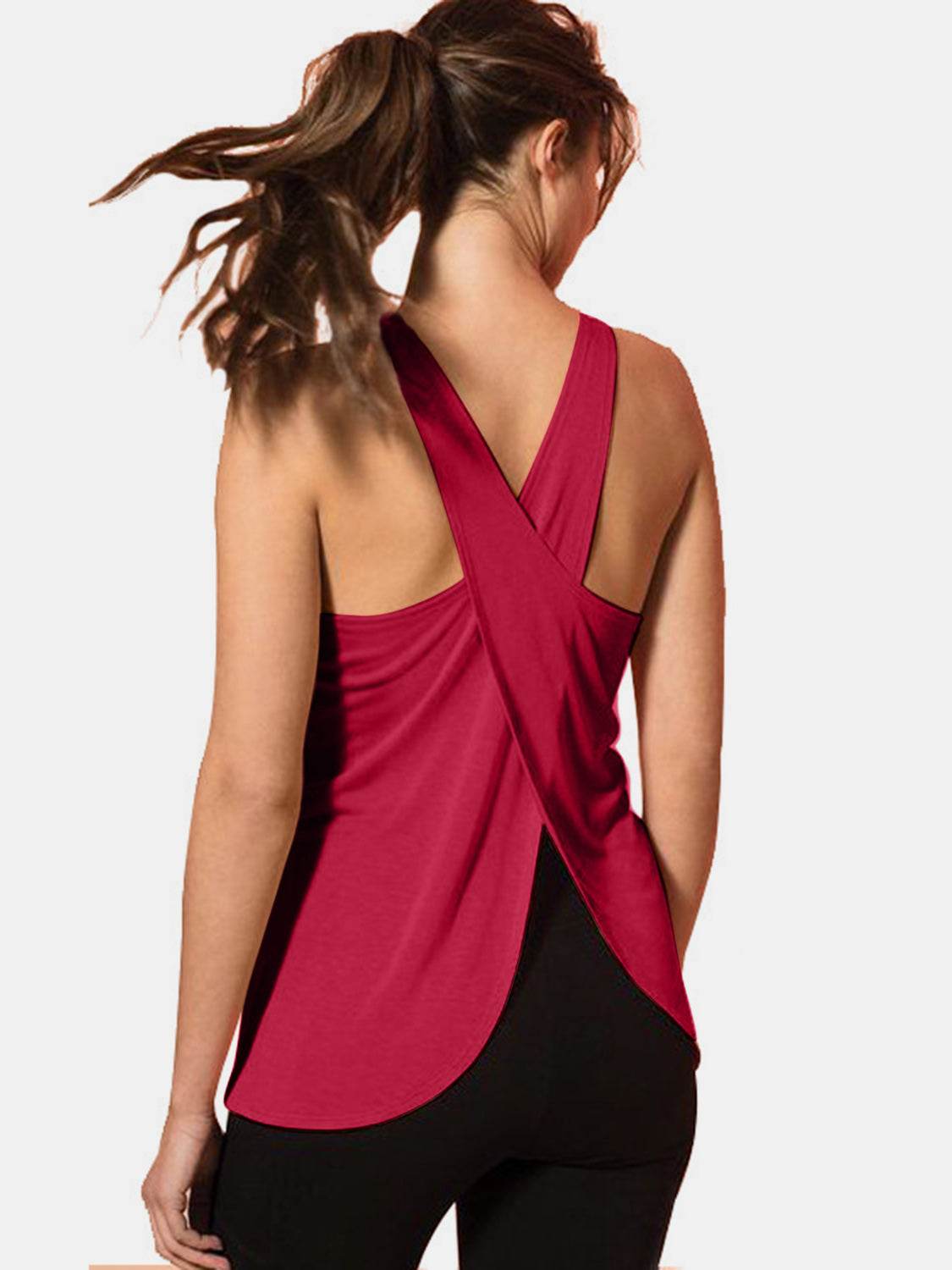 Crisscross Scoop Neck Active Tank - UnLaced Boutique