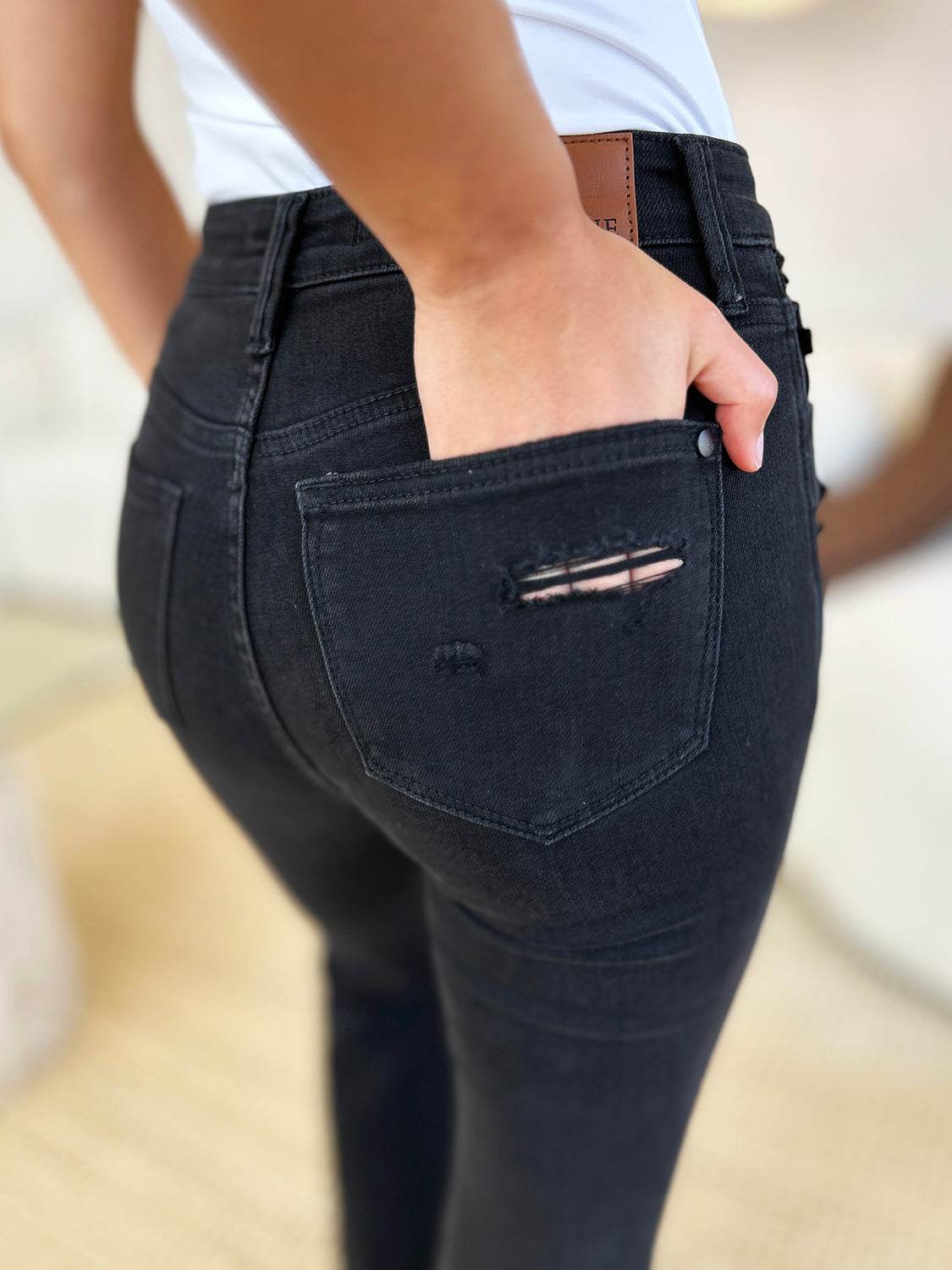 Judy Blue Full Size High Waist Distressed Flare Jeans - UnLaced Boutique