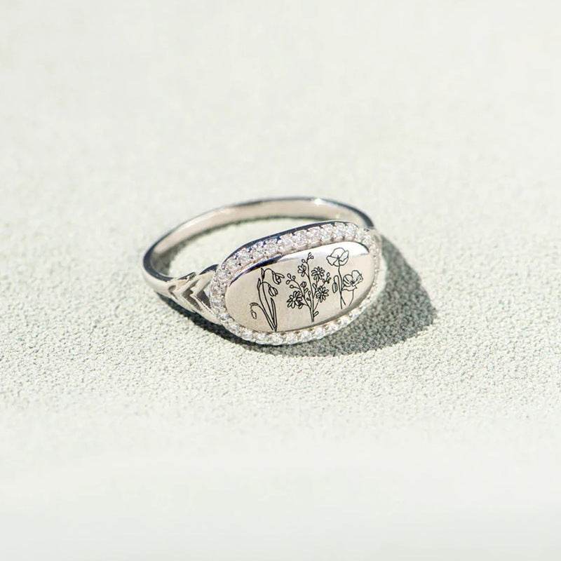 Flower Epoxy Gum Oil Inlaid Zircon Ring - UnLaced Boutique