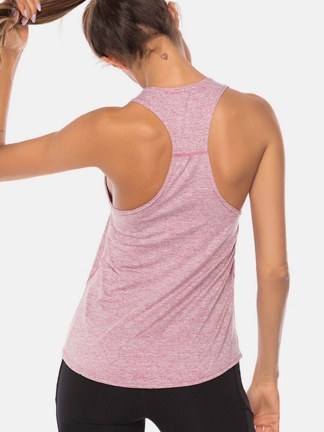 Full Size Scoop Neck Wide Strap Active Tank - UnLaced Boutique