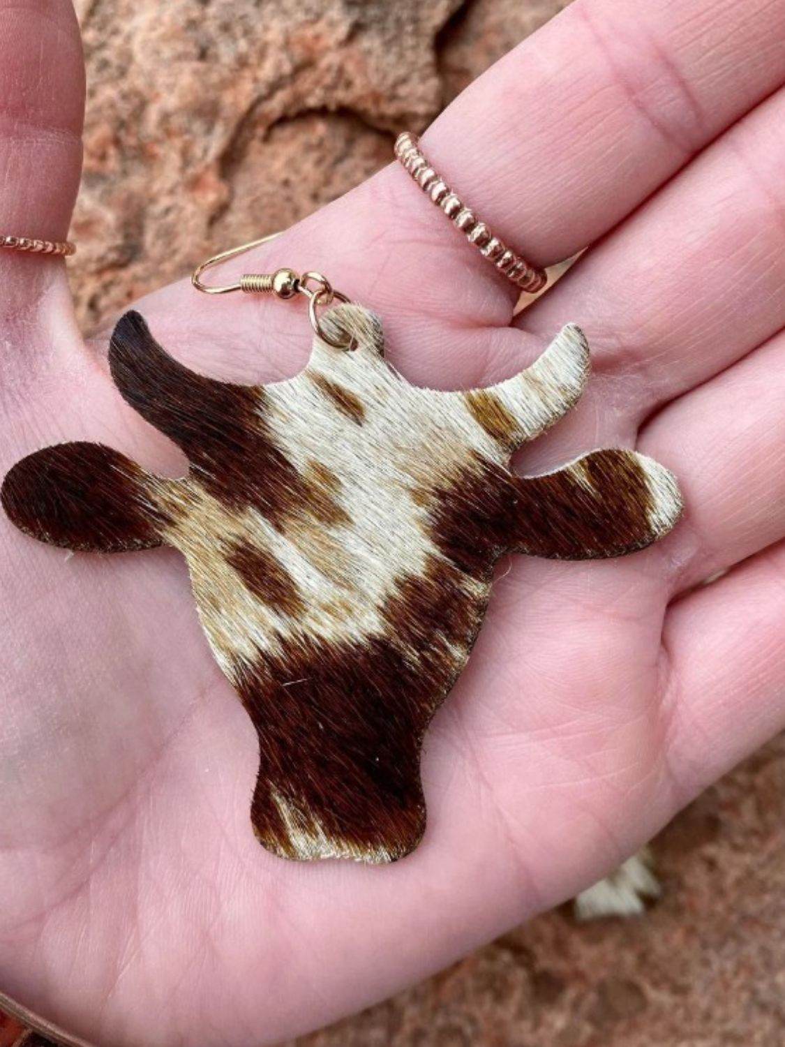 PU Leather Bull Head Earrings - UnLaced Boutique