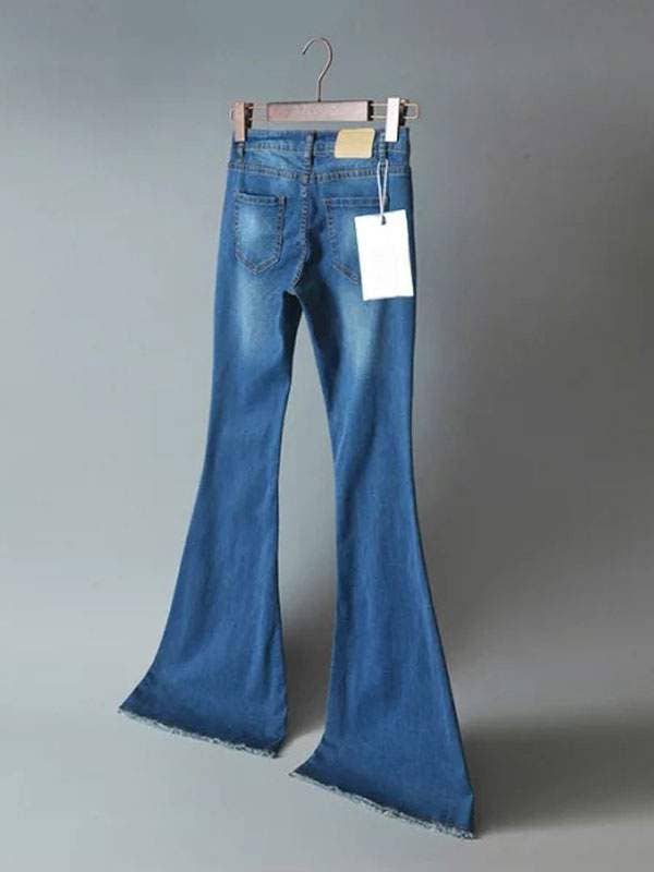 Bottoms zipper fly button fly blue denim pants