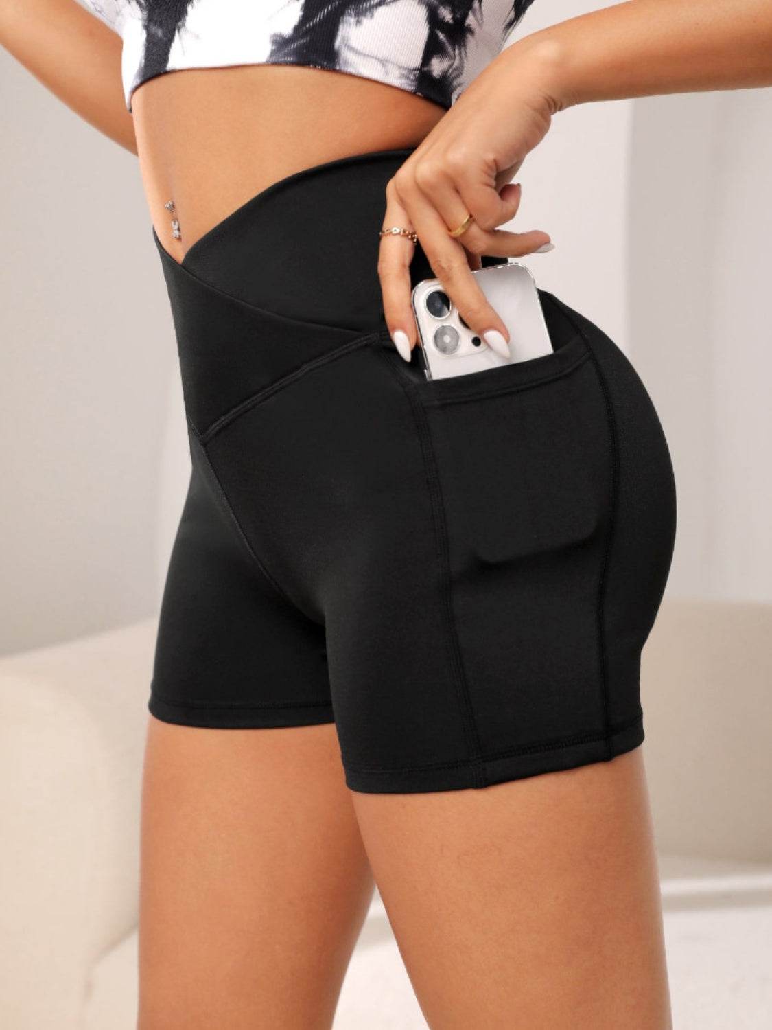 High Waist Active Shorts with Pockets - UnLaced Boutique