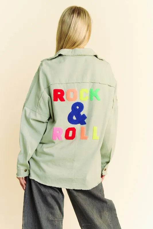 Davi & Dani Multi Color Rock & Roll Fringed Hem Loose Fit Shacket - UnLaced Boutique