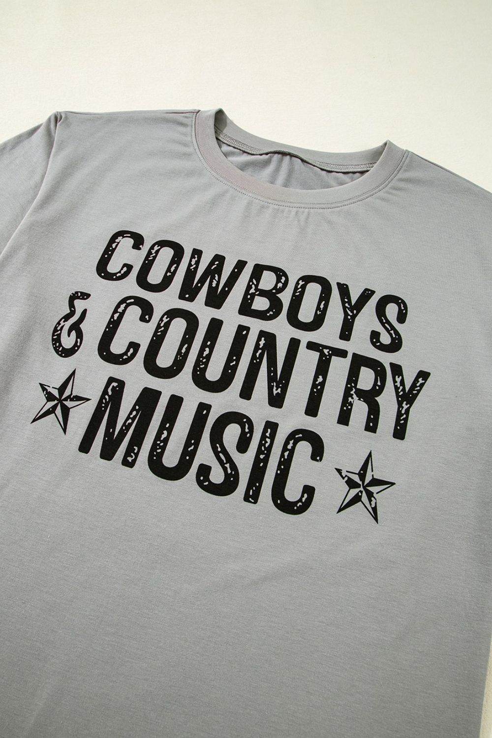 Letter Graphic Round Neck Short Sleeve T-Shirt - UnLaced Boutique