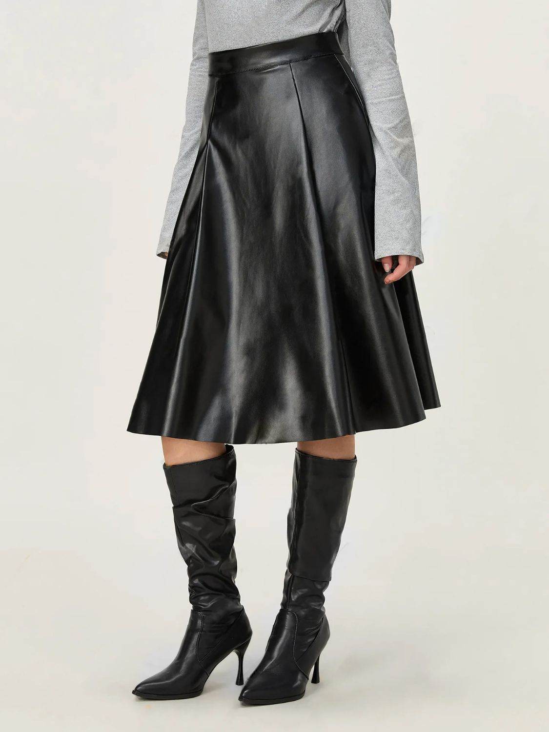 High Waist Skirt with Zipper - UnLaced Boutique