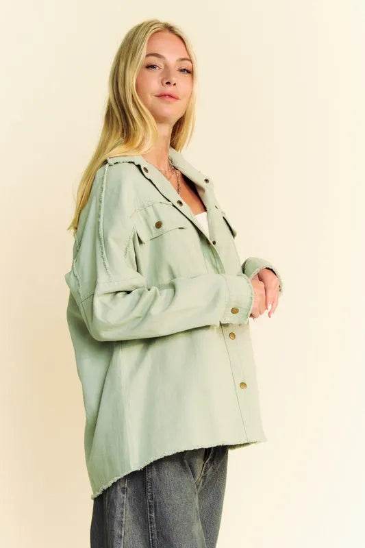 Davi & Dani Multi Color Rock & Roll Fringed Hem Loose Fit Shacket - UnLaced Boutique