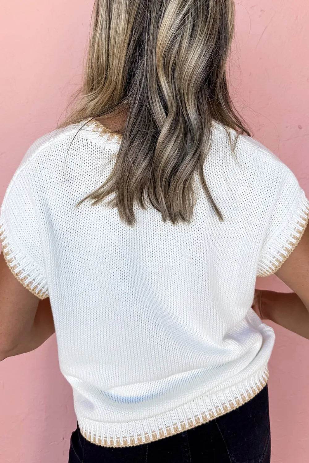 YEEHAW Stitch Edge Crew Neck Knit Top - UnLaced Boutique