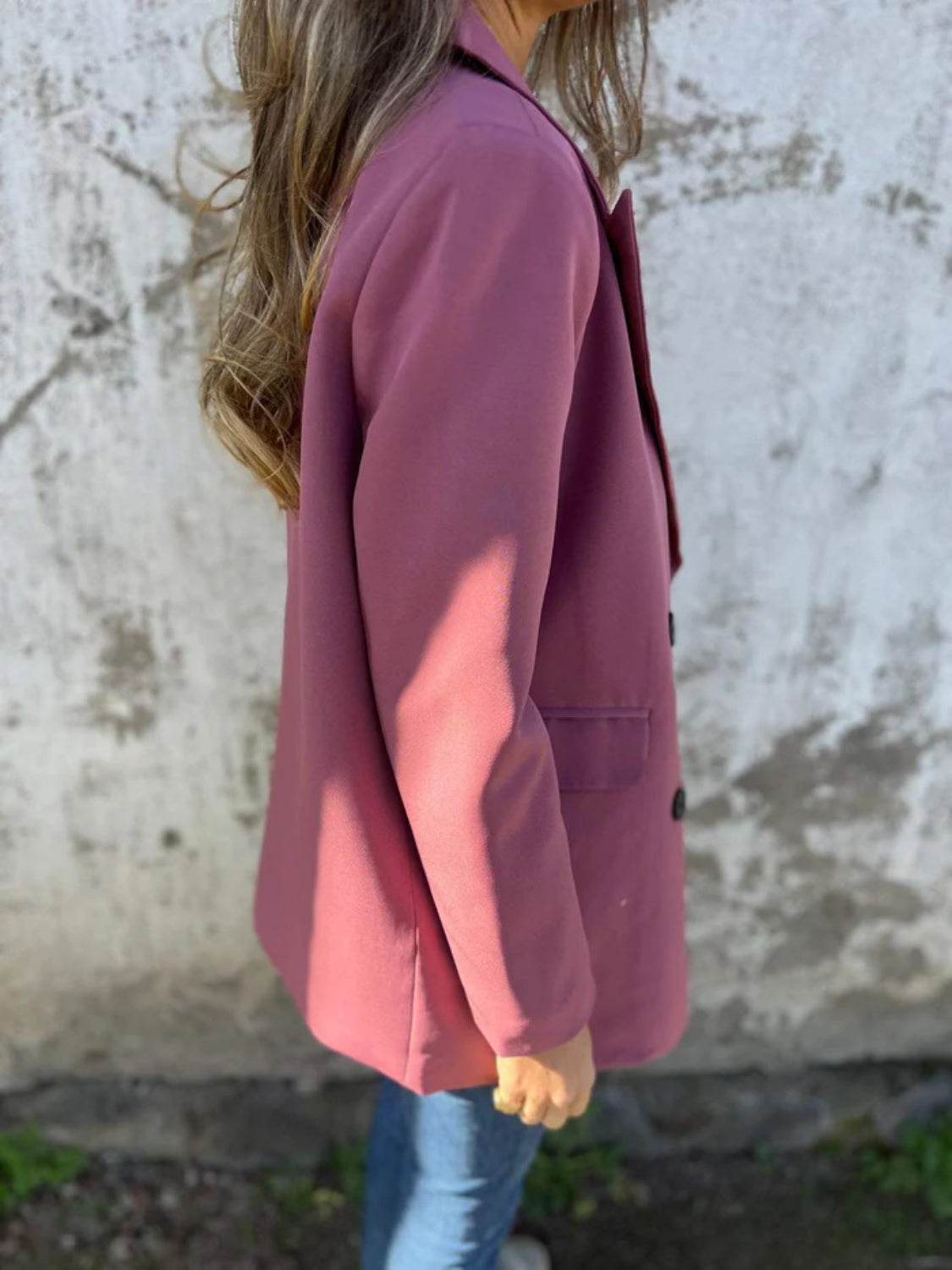 Full Size Collared Neck Long Sleeve Blazer - UnLaced Boutique
