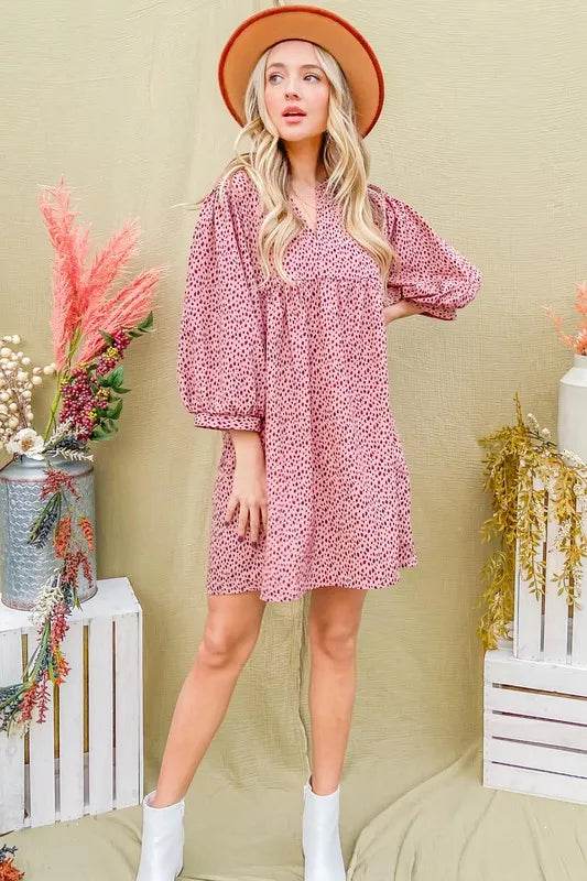 And The Why Leopard Print Baby Doll Mini Dress - UnLaced Boutique