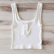 Washed Button Down Tank Top