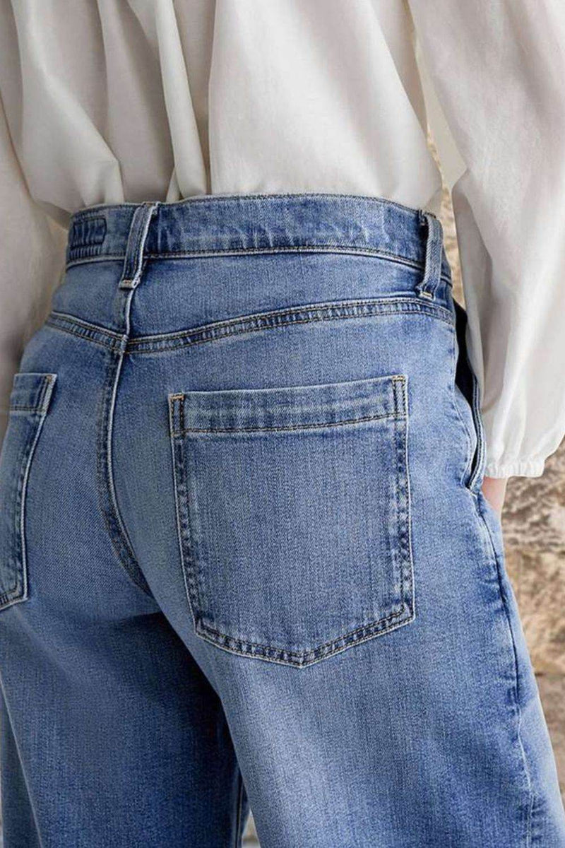 Pocketed Embroidered Straight Leg Jeans - UnLaced Boutique