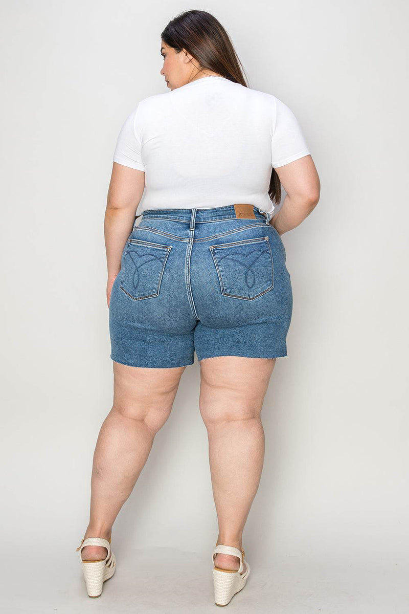 Judy Blue Full Size High Waist Slim Denim Shorts - UnLaced Boutique