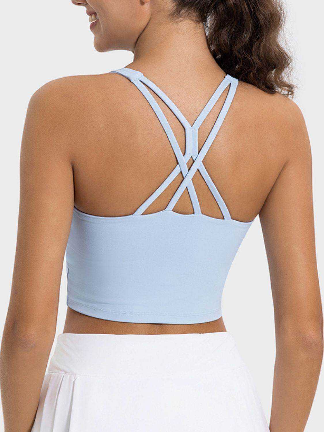 Millennia Crisscross Round Neck Active Tank - UnLaced Boutique