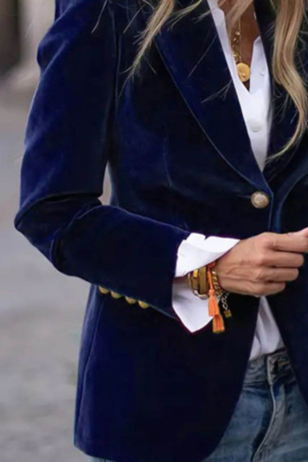 One Button Lapel Collar Long Sleeve Blazer - UnLaced Boutique
