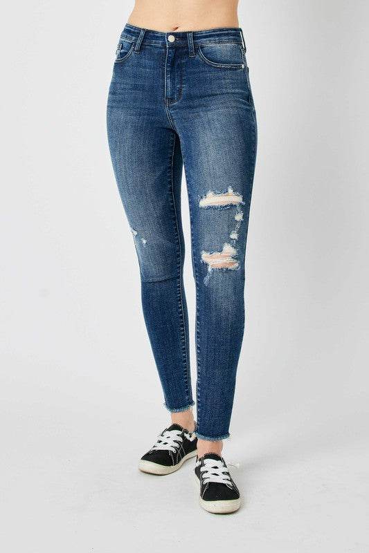 Judy Blue Full Size High Waist Distressed Skinny Jeans - UnLaced Boutique