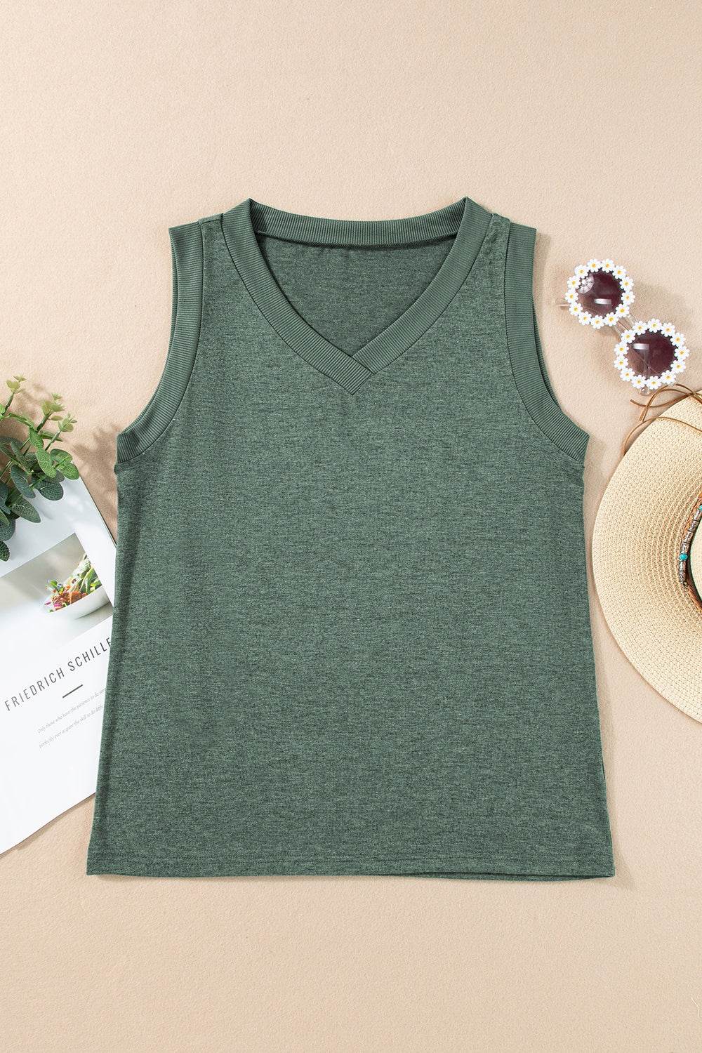 V-Neck Wide Strap Tank - UnLaced Boutique