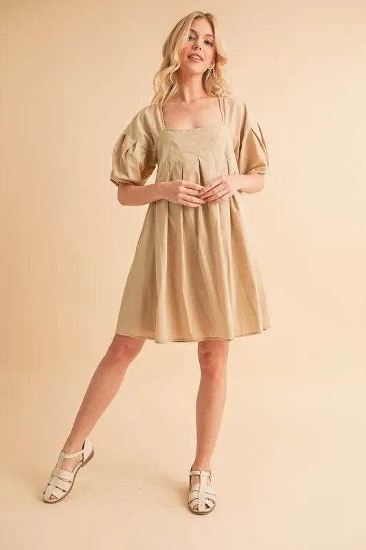 Aemi + Co Square Neck Babydoll Dress with Pockets - UnLaced Boutique