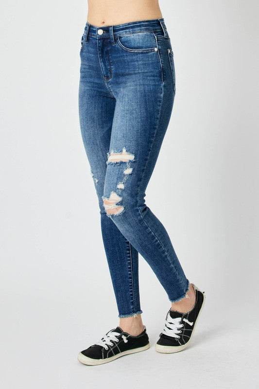 Judy Blue Full Size High Waist Distressed Skinny Jeans - UnLaced Boutique