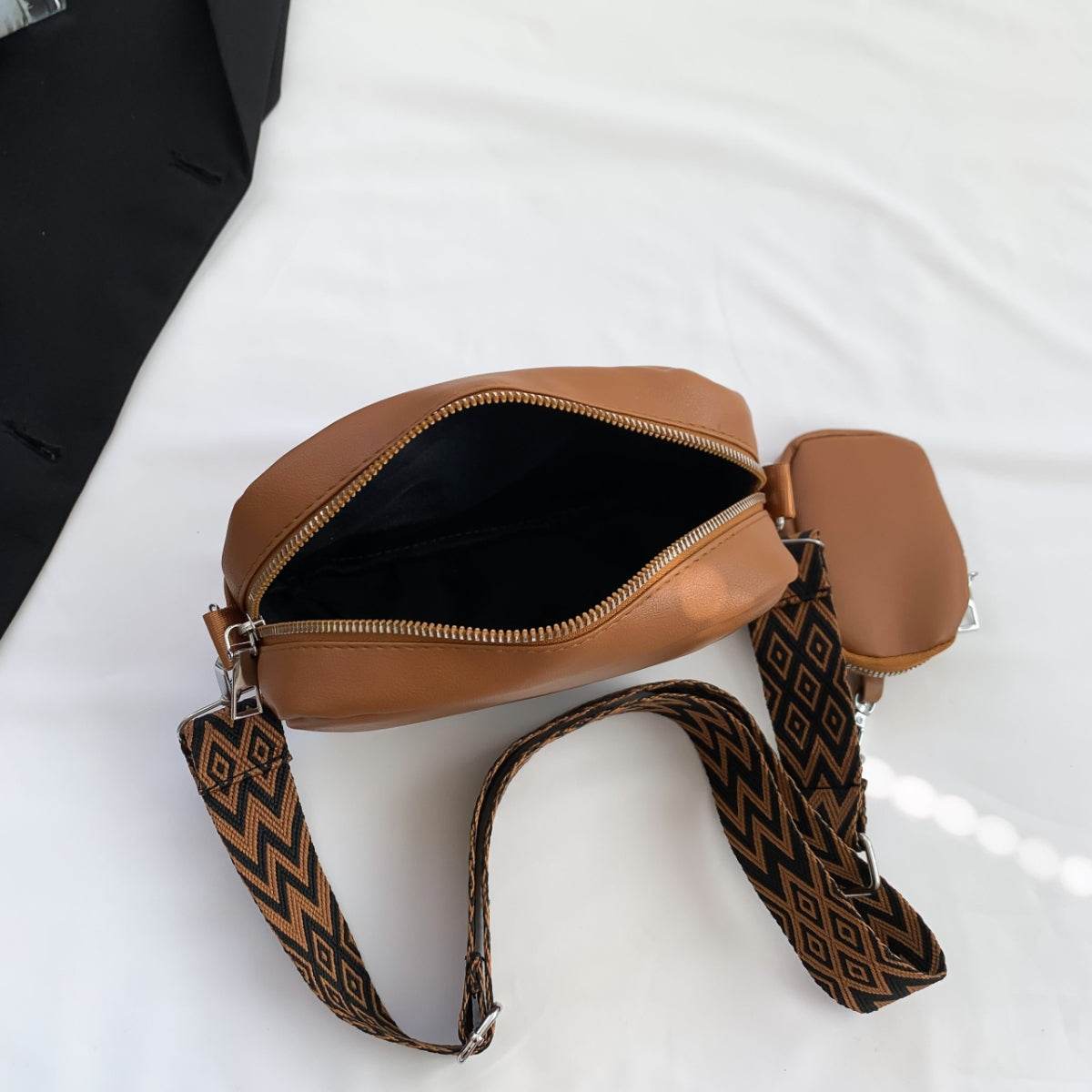 Stitching PU Leather Shoulder Bag - UnLaced Boutique