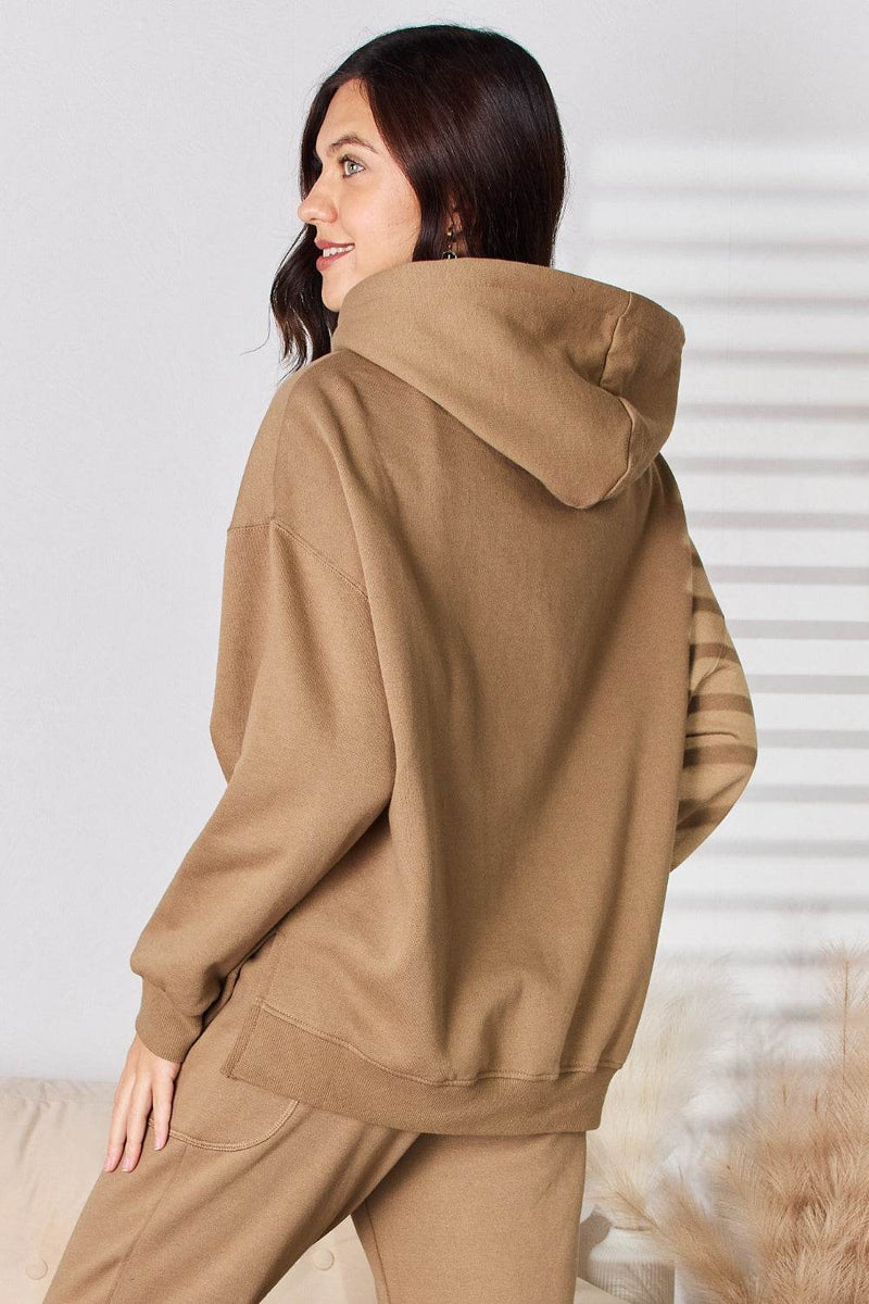 RISEN Drawstring Drop Shoulder Long Sleeve Hoodie - UnLaced Boutique
